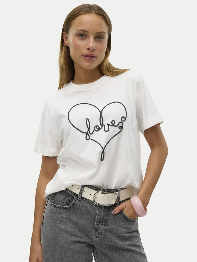 Vero Moda Vero Moda Póló Fea 10321312 Fehér Loose Fit