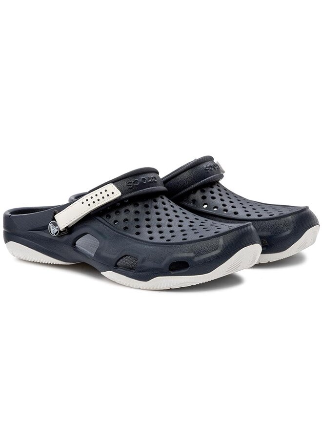 Pantoletten Crocs Swiftwater Deck Clog M 203981 Dunkelblau eschuhe