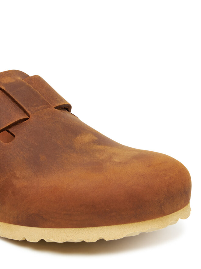 Birkenstock Pantoletten Birkenstock Boston Big Buckle Hex 1030446 Braun
