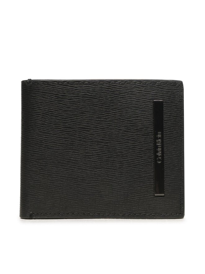 Calvin Klein Голям мъжки портфейл Calvin Klein Modern Metal Bifold 6Cc W/Coin K50K510586 Черен