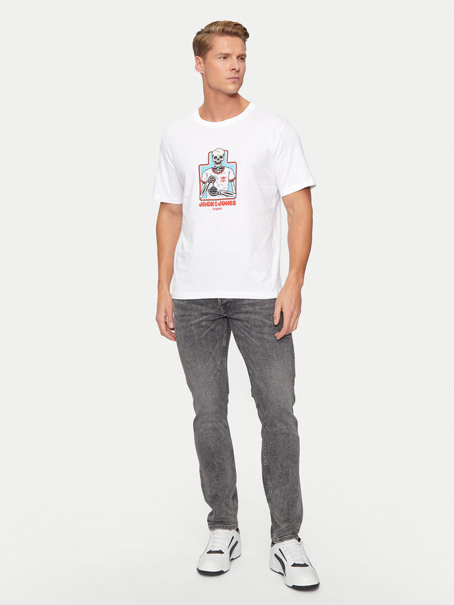 Jack&Jones Jack&Jones Marškinėliai Eight Skull 12264841 Balta Standard Fit
