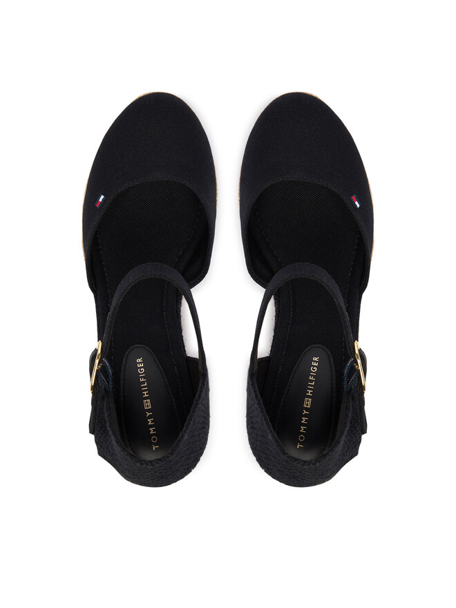 Tommy Hilfiger Espadrilles Tommy Hilfiger Mid Wedge Espad Closed Toe FW0FW09233 Schwarz