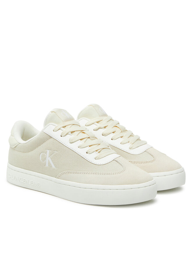 Calvin Klein Jeans Sneakersy Calvin Klein Jeans Classic Cupsole Low Mix Mg Wn YW0YW01636 Écru
