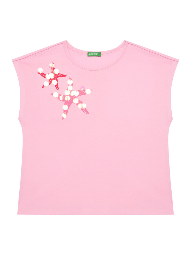 United Colors Of Benetton United Colors Of Benetton Marškinėliai 3I1XC10P0 Rožinė Regular Fit