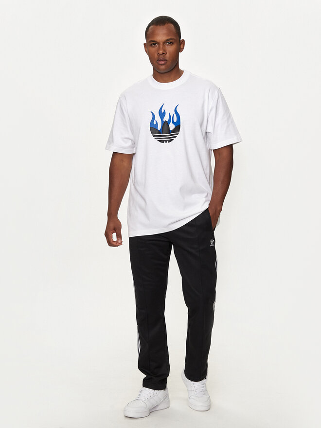 adidas adidas T-Shirt Flames Logo IS2944 Weiß Loose Fit