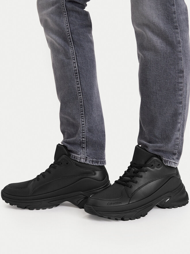 Calvin Klein Sneakers Calvin Klein Hike Runner Mid Laceup Tech Mix YM0YM01418 Schwarz