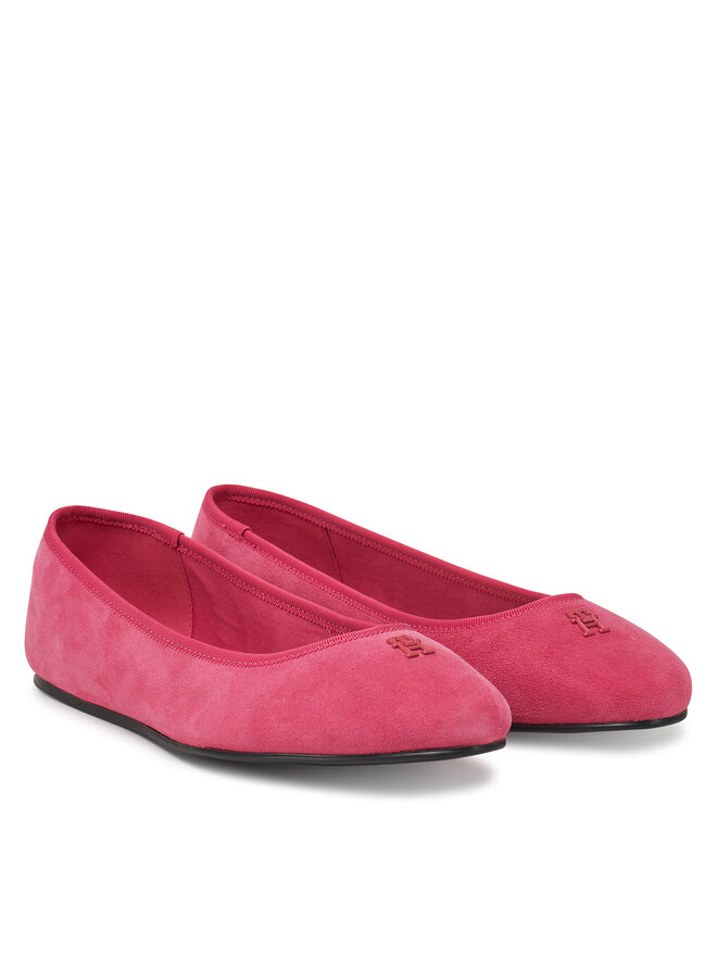 Tommy Hilfiger Baleriny Tommy Hilfiger Th Hardware Suede Ballerina FW0FW08655 Różowy