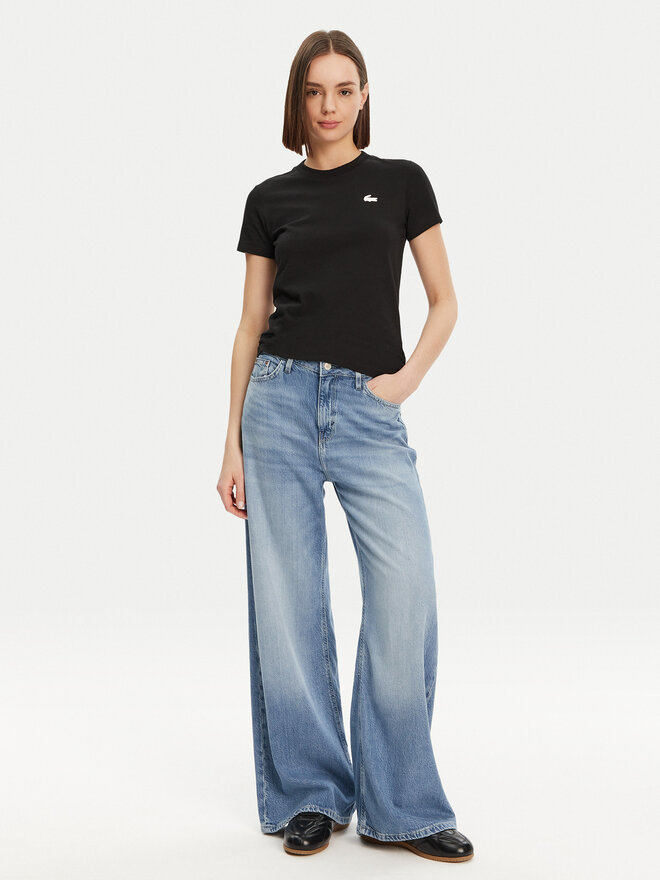 Lacoste Lacoste Футболка TF9246 Чорний Slim Fit