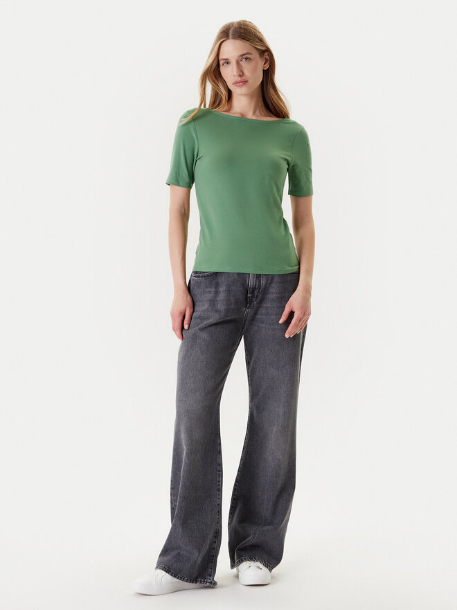 United Colors Of Benetton United Colors Of Benetton Marškinėliai 3FJHD109K Žalia Slim Fit