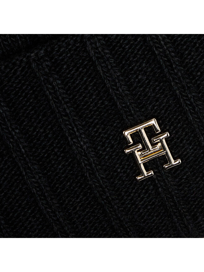 Tommy Hilfiger Kapa Tommy Hilfiger Essential Chic Beanie AW0AW15779 Crna