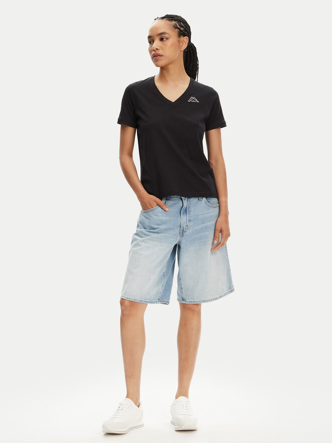 Kappa Kappa Póló Logo Cabou 303H0P0 Fekete Regular Fit