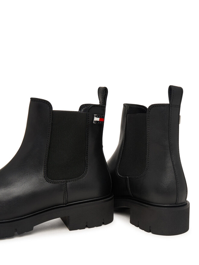 Tommy Jeans Klassische Stiefeletten Tommy Jeans Tjw Cleated Chelsea Boots EN0EN03105 Schwarz
