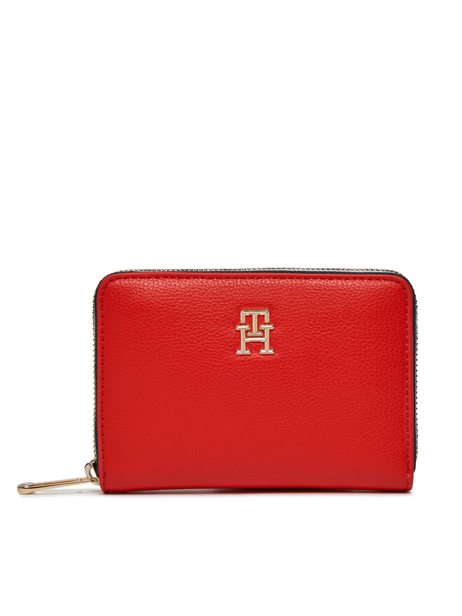 Tommy Hilfiger Liels sieviešu maks Tommy Hilfiger Th Essential Sc Med Za Corp AW0AW16092 Sarkans