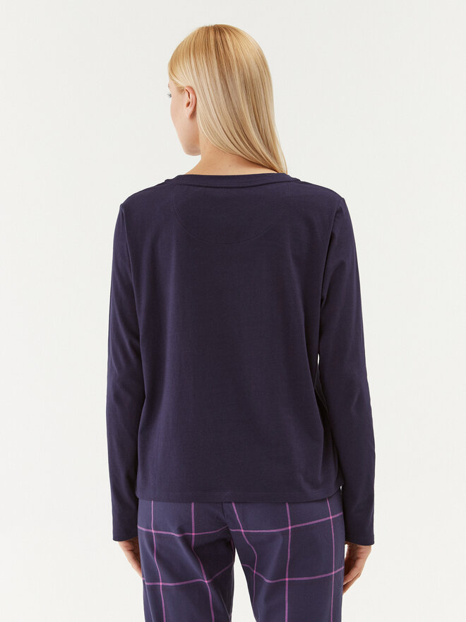 Triumph Triumph Pižamos marškinėliai Mix & Match LSL Top Chest Pocket 03 10216519 Tamsiai mėlyna Regular Fit