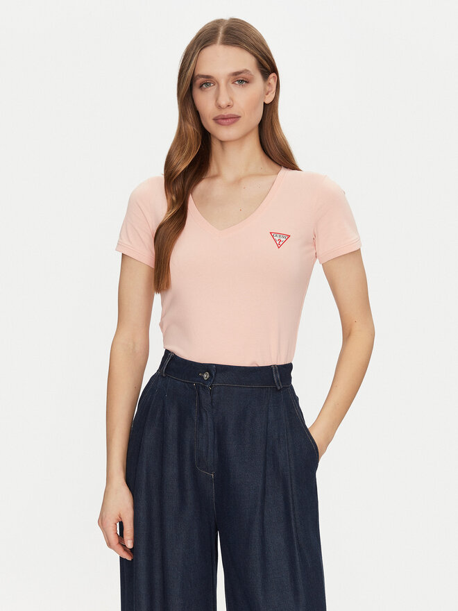Guess Guess Marškinėliai W2YI45 J1314 Oranžinė Slim Fit