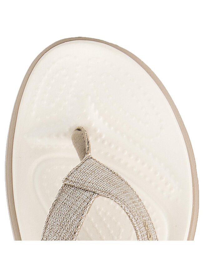 Zehentrenner Crocs Capri V Shimmer Flip W 205143 Beige eschuhe