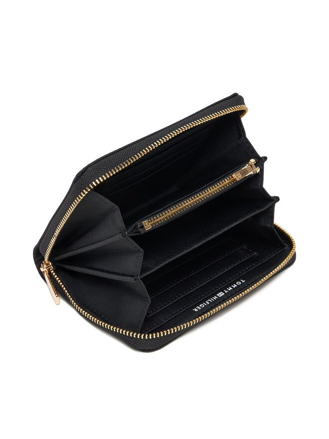Tommy Hilfiger Μικρό Πορτοφόλι Γυναικείο Tommy Hilfiger Th Icon Med Za Nylon AW0AW17741 Μαύρο