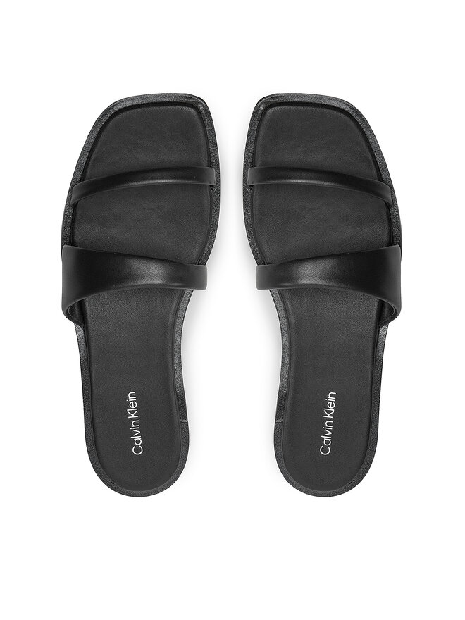 Calvin Klein Şlapi Calvin Klein Flat Slide Lth HW0HW02071 Negru