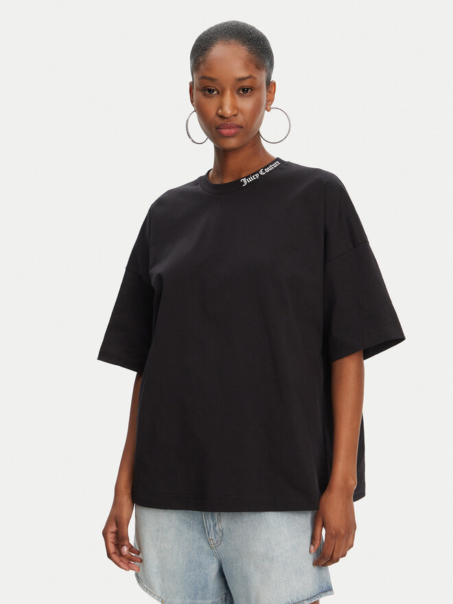 Juicy Couture Juicy Couture Camiseta Boyfriend JCTES09 Negro Relaxed Fit