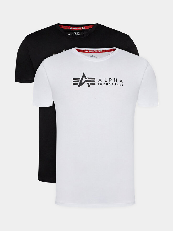 Alpha Industries Alpha Industries 2 póló készlet Alpha Label T 118534 Fekete Regular Fit