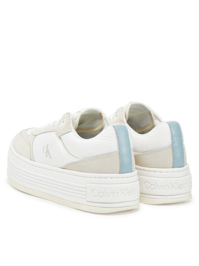 Calvin Klein Jeans Sneakersy Calvin Klein Jeans Bold Flatf Low Lace Mix YW0YW01742 Biały