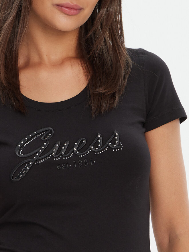Guess Guess Marškinėliai W5YI46 J1314 Juoda Regular Fit