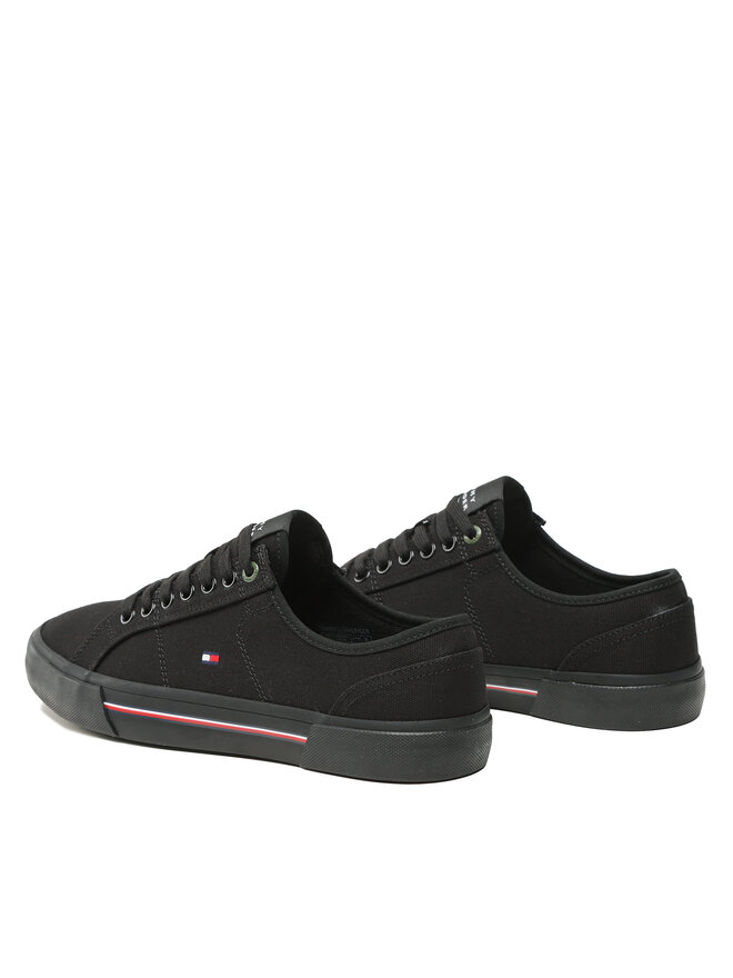 Tommy Hilfiger Sneakers aus Stoff Tommy Hilfiger Core Corporate Vulc Canvas FM0FM04560 Schwarz