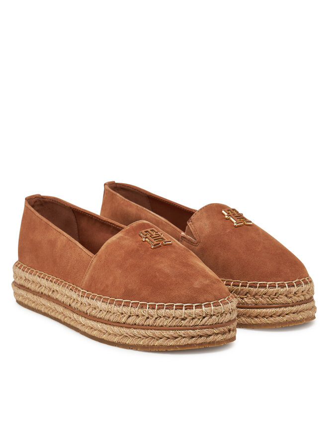 Tommy Hilfiger Espadryle Tommy Hilfiger Suede Platform Espadrille FW0FW08586 Brązowy