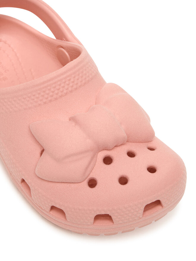 Crocs Şlapi Crocs Toddler Classic Velvet Bow Clog 211887 Roz