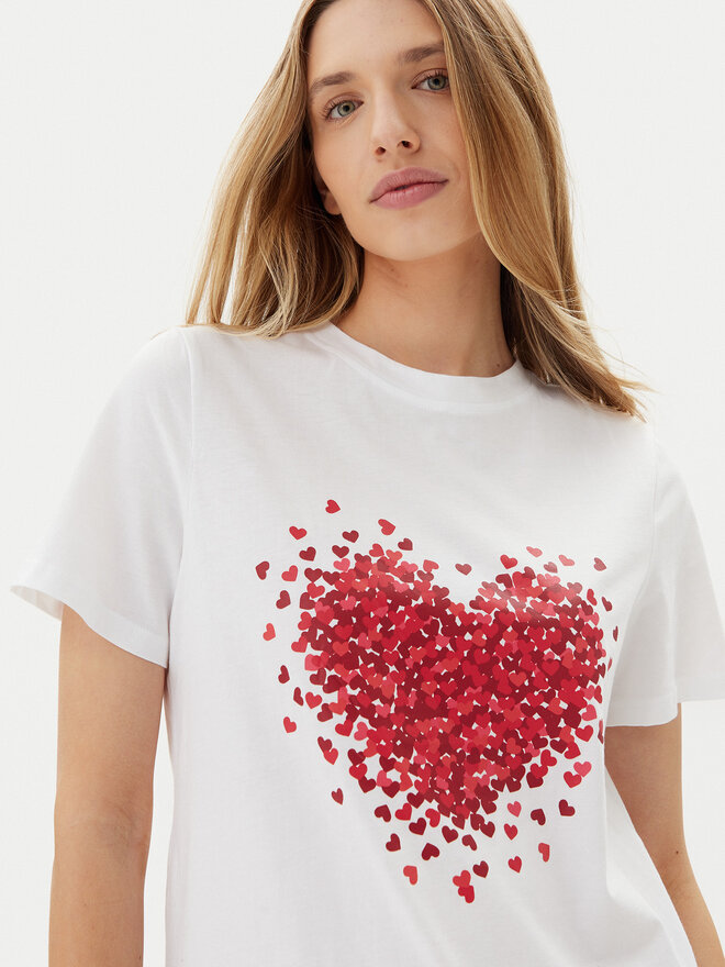 Pieces Pieces Camiseta Maria 17155082 Blanco Relaxed Fit