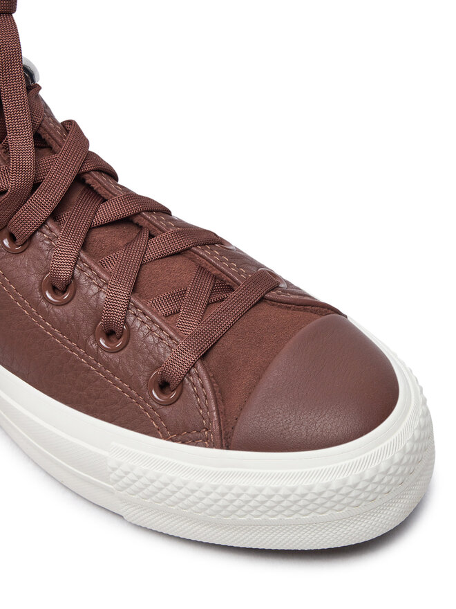 Converse Trampki Converse Chuck Taylor All Star Lift Platform Water Repellent Leather A10362C Brązowy