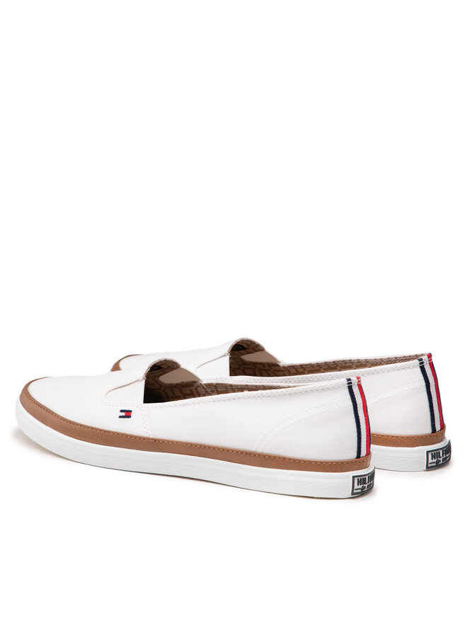 Tommy Hilfiger Sneakers aus Stoff Tommy Hilfiger Iconic Kesha Slip On FW0FW01656 Weiß