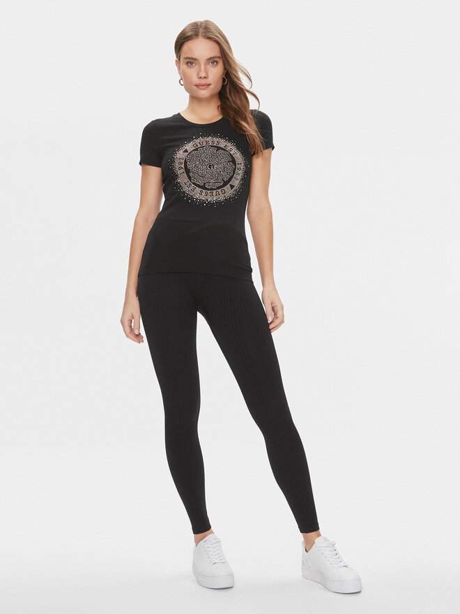 Guess Guess T-Shirt Camelia W4RI47 J1314 Μαύρο Slim Fit