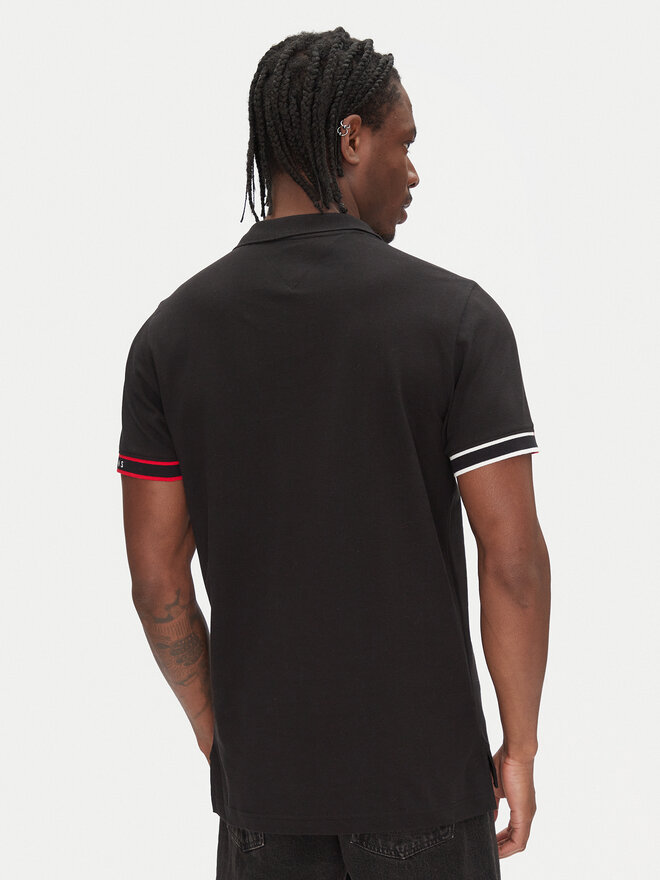Tommy Jeans Tommy Jeans Polo Flag Cuff DM0DM21306 Μαύρο Slim Fit