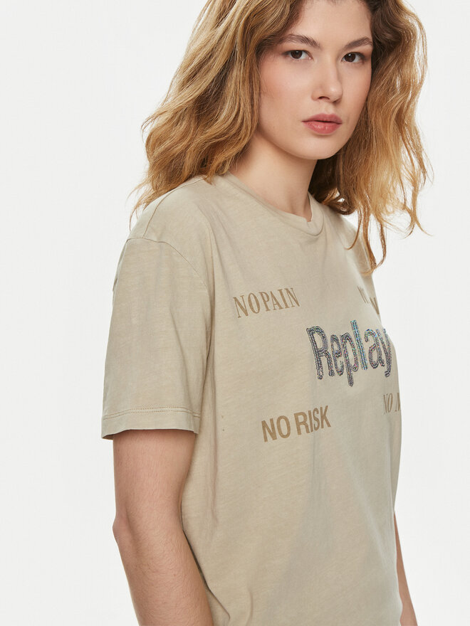REPLAY REPLAY Camiseta W3072A.000.22658M Beis Regular Fit