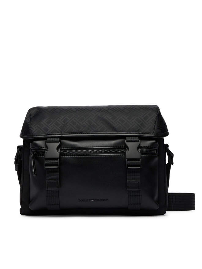 Tommy Hilfiger Umhängetasche Tommy Hilfiger Th Nylon Jacquard Satchel AM0AM14404 Schwarz