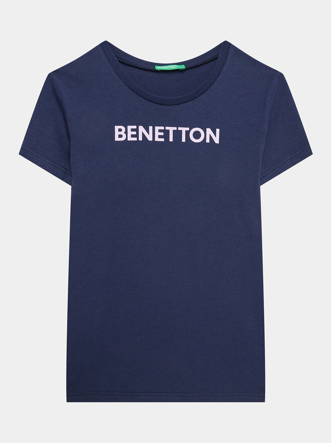 United Colors Of Benetton United Colors Of Benetton Marškinėliai 3096C10D2 Tamsiai mėlyna Regular Fit