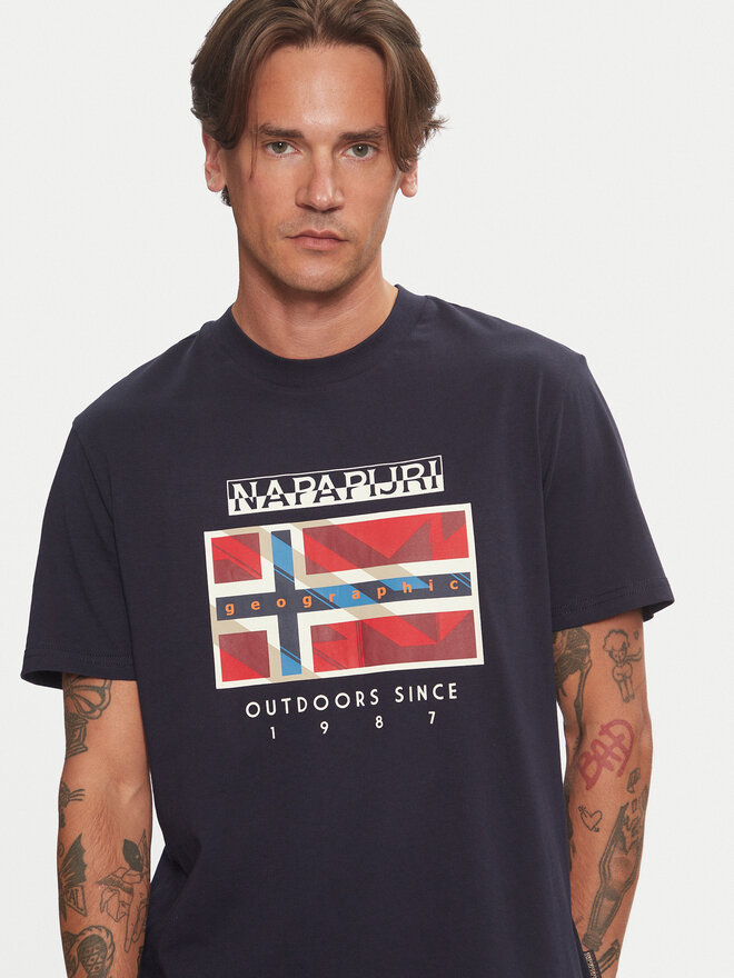 Napapijri Napapijri Póló S-Dorees NP0A4IBE Sötétkék Regular Fit