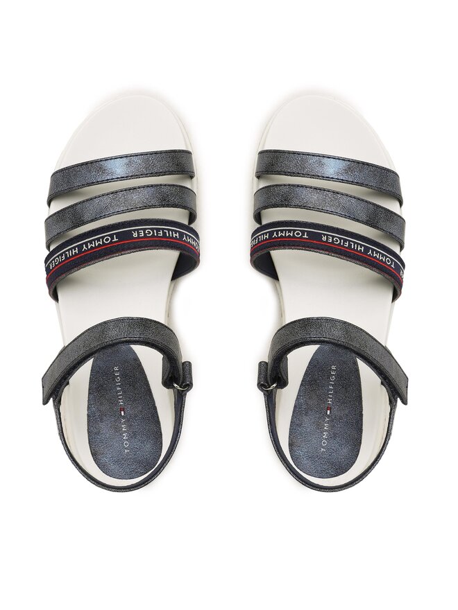 Tommy Hilfiger Sandali Tommy Hilfiger Platform Velcro Sandal T3A2-32763-0568 S Mornarsko modra