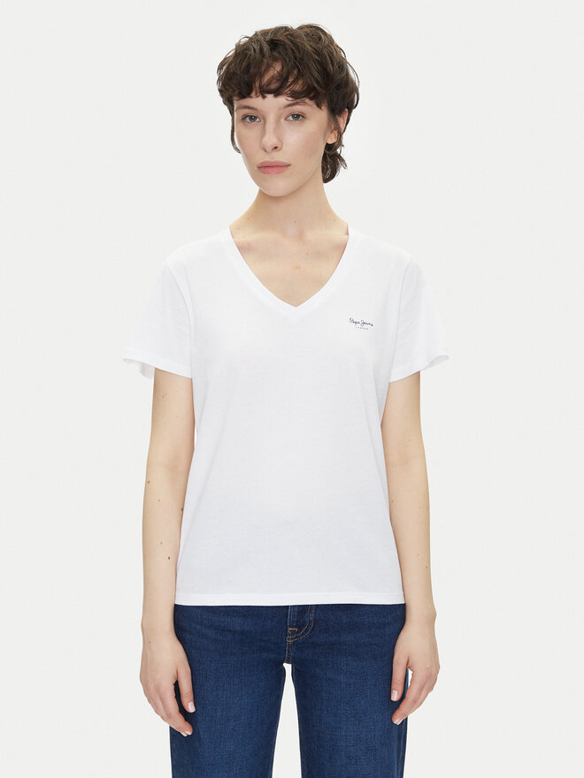 Pepe Jeans Pepe Jeans Marškinėliai Macy PL506051 Balta Regular Fit