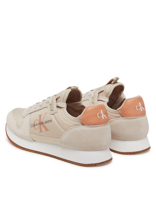 Calvin Klein Jeans Sneakers Calvin Klein Jeans Runner Sock Laceup Ny-Lth Wn YW0YW00840 Beige