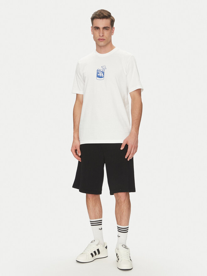 adidas adidas Marškinėliai Lounge Drink Graphic JJ4013 Balta Regular Fit