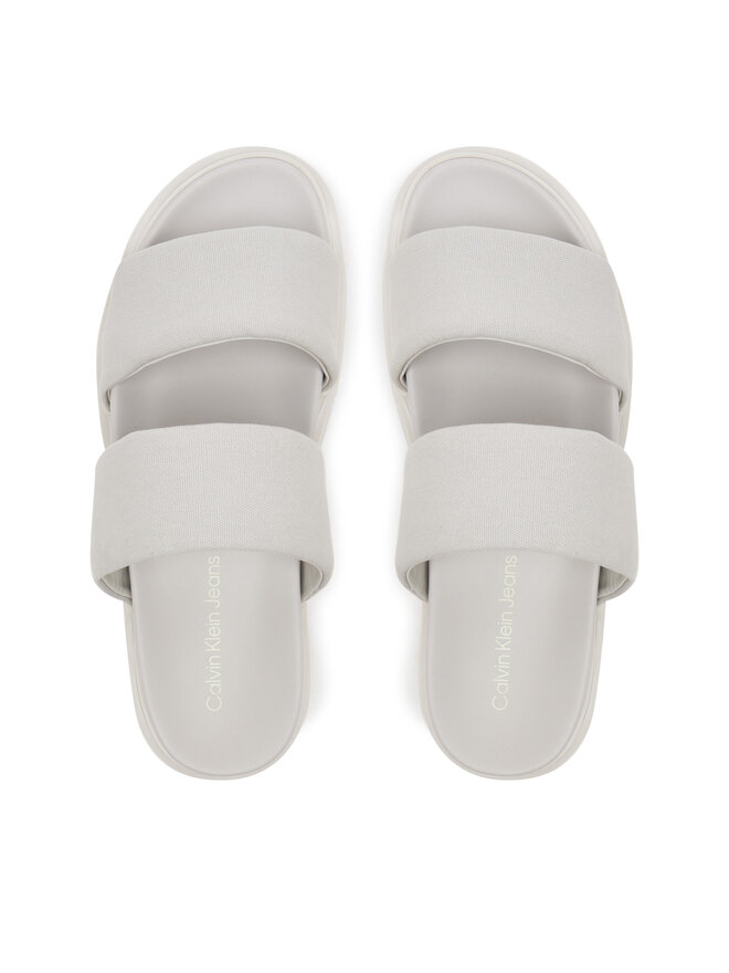 Calvin Klein Jeans Pantoletten Calvin Klein Jeans Flat Molded Dbl Bar Sandal Cv YM0YM01222 Grau