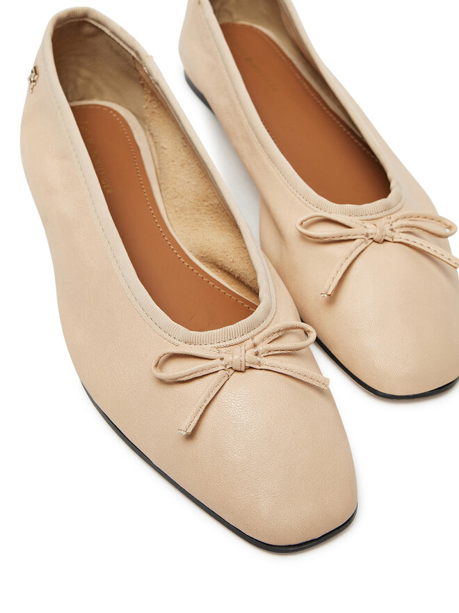 Tommy Hilfiger Балеринки Tommy Hilfiger Soft Leather Ballerina Bow FW0FW08355 Розов
