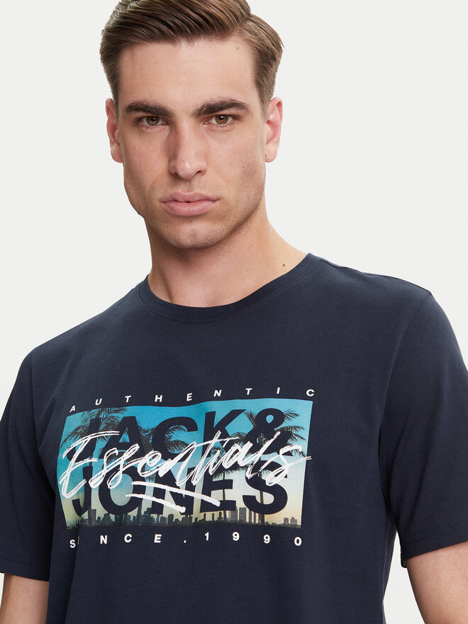 Jack&Jones Jack&Jones Marškinėliai Colton 12268438 Tamsiai mėlyna Standard Fit