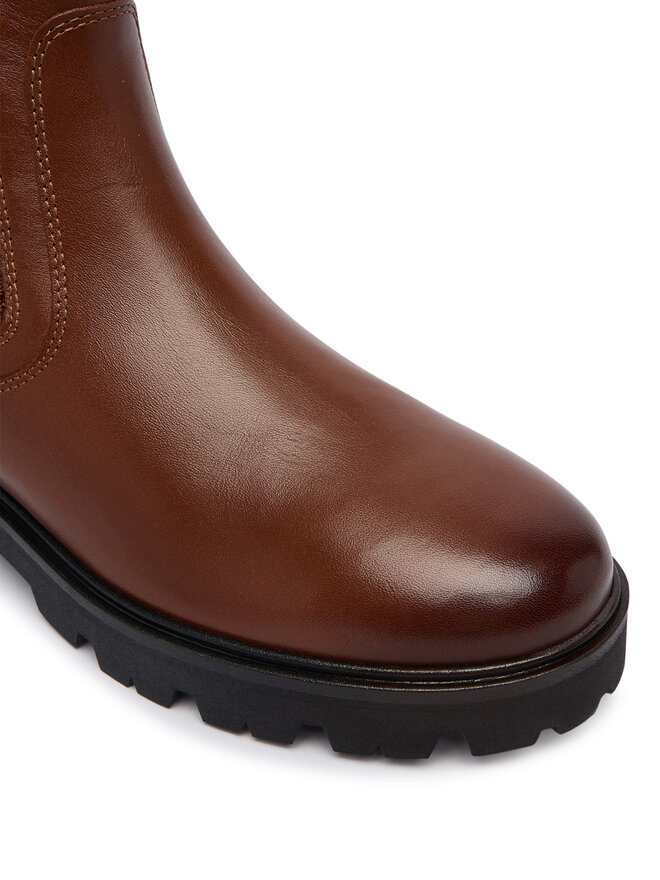 Tommy Hilfiger Klassische Stiefeletten Tommy Hilfiger Th Monogram Leather Chelsea Boot FW0FW09562 Braun