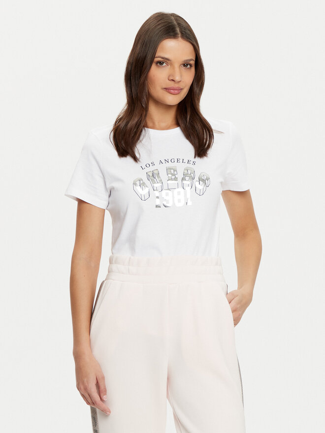 Guess Guess Marškinėliai V5RI06 I3Z14 Balta Regular Fit