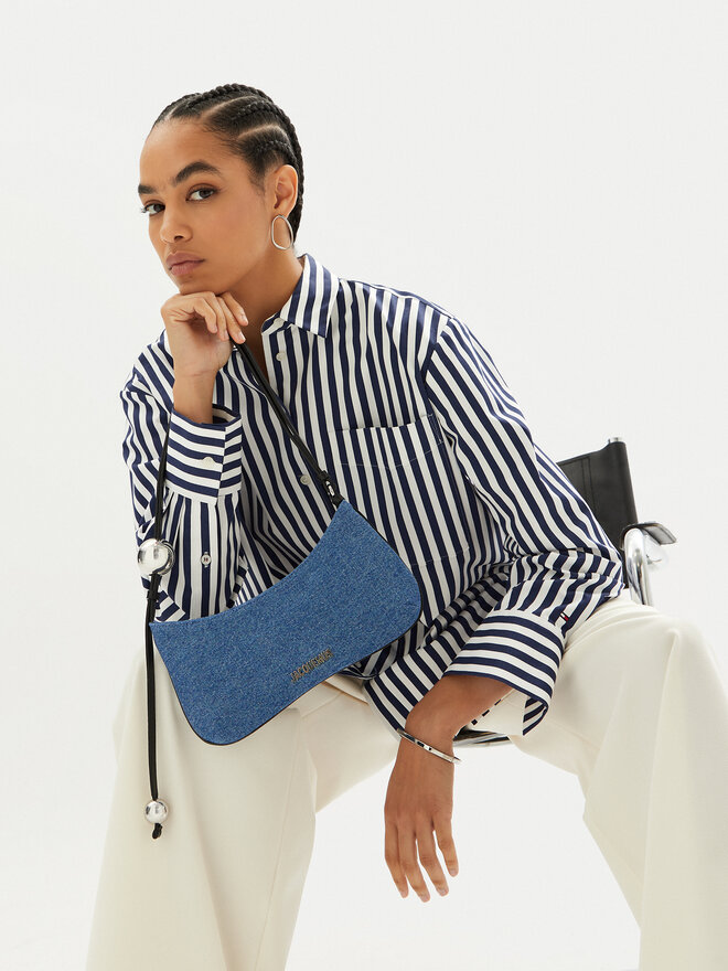 JACQUEMUS Geantă JACQUEMUS Le Bisou Perle Albastru