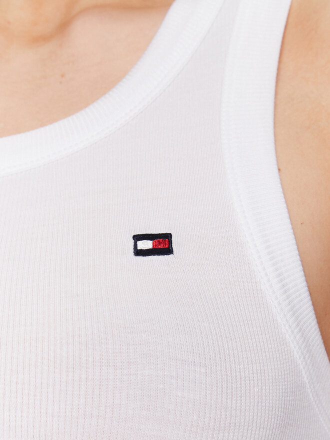 Tommy Hilfiger Tommy Hilfiger Τοπ ThxSm WW0WW38987 Λευκό Slim Fit