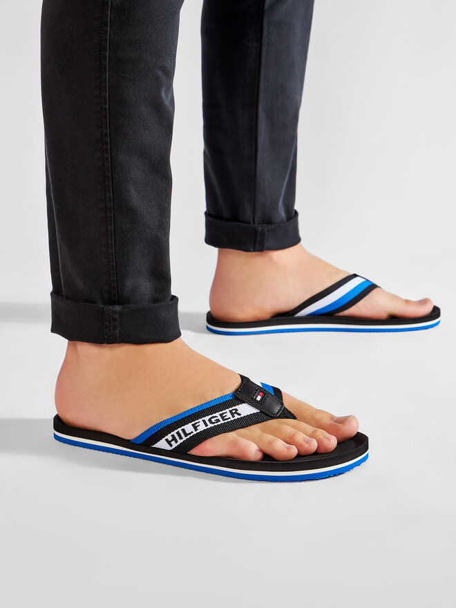 Tommy Hilfiger Джапанки Tommy Hilfiger Sporty Comfort Beach Sandal FM0FM03388 Черен